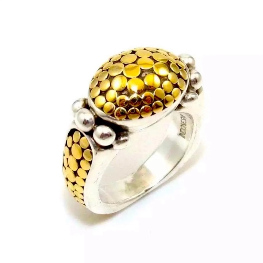 John Hardy unique 18kYG & 925 Dome Dot Ring
